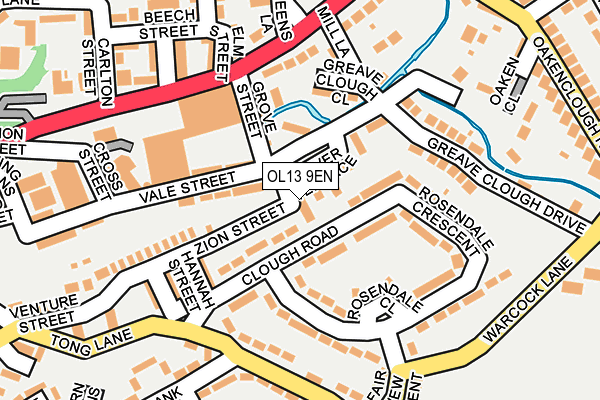 OL13 9EN map - OS OpenMap – Local (Ordnance Survey)