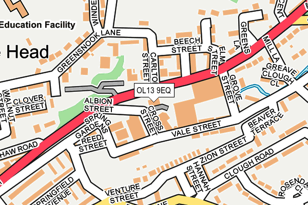 OL13 9EQ map - OS OpenMap – Local (Ordnance Survey)