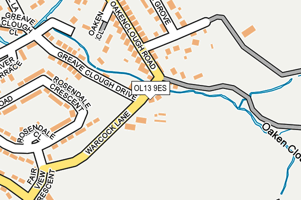 OL13 9ES map - OS OpenMap – Local (Ordnance Survey)