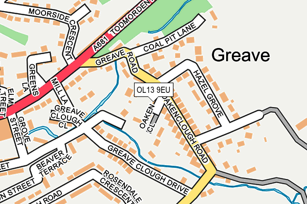 OL13 9EU map - OS OpenMap – Local (Ordnance Survey)