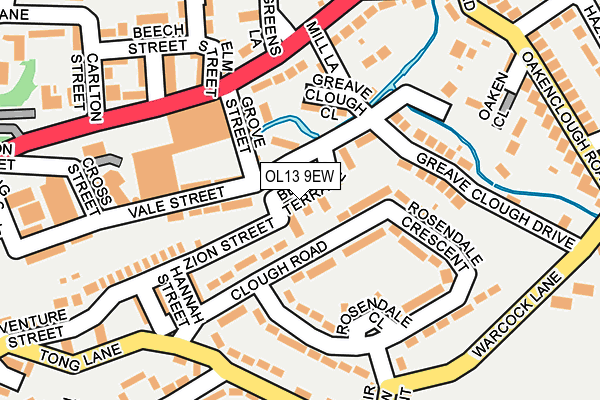 OL13 9EW map - OS OpenMap – Local (Ordnance Survey)