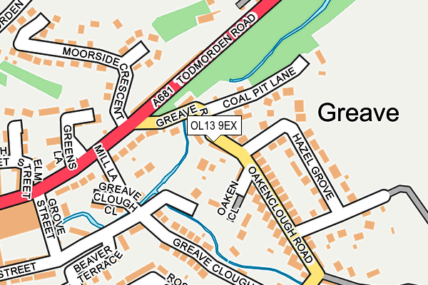 OL13 9EX map - OS OpenMap – Local (Ordnance Survey)