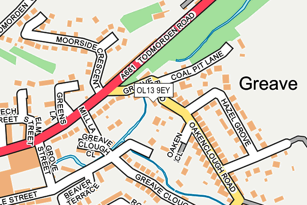 OL13 9EY map - OS OpenMap – Local (Ordnance Survey)