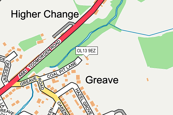 OL13 9EZ map - OS OpenMap – Local (Ordnance Survey)