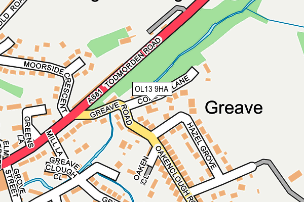 OL13 9HA map - OS OpenMap – Local (Ordnance Survey)