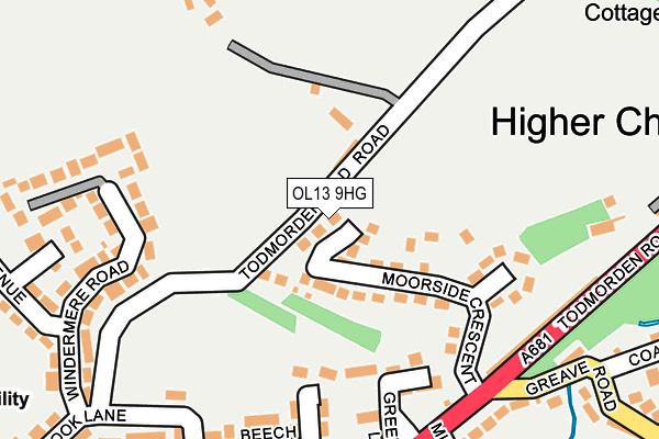 OL13 9HG map - OS OpenMap – Local (Ordnance Survey)