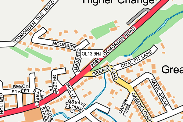 OL13 9HJ map - OS OpenMap – Local (Ordnance Survey)