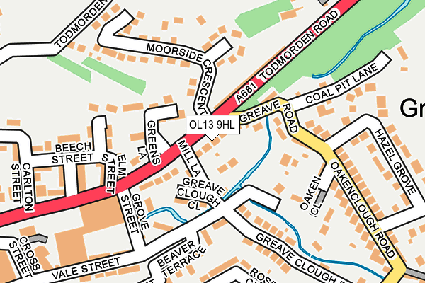 OL13 9HL map - OS OpenMap – Local (Ordnance Survey)