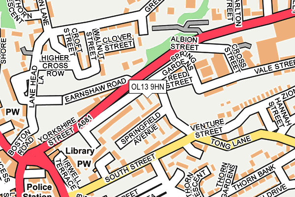 OL13 9HN map - OS OpenMap – Local (Ordnance Survey)