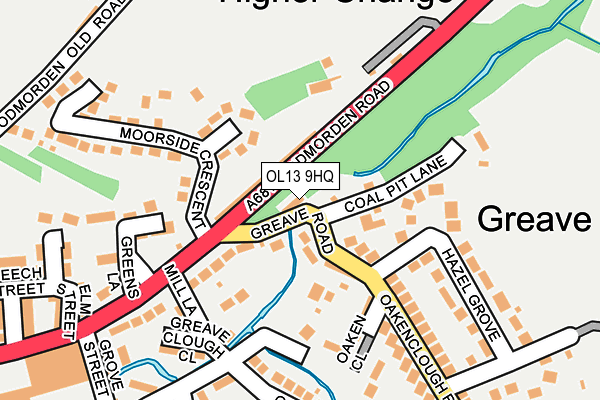 OL13 9HQ map - OS OpenMap – Local (Ordnance Survey)