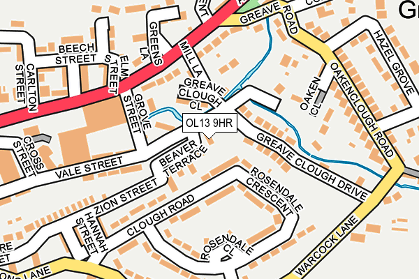 OL13 9HR map - OS OpenMap – Local (Ordnance Survey)