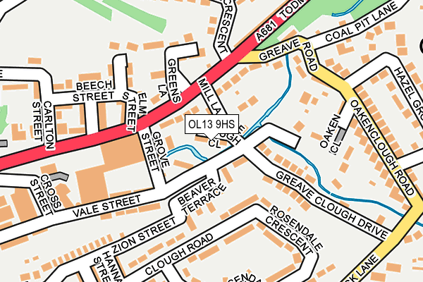 OL13 9HS map - OS OpenMap – Local (Ordnance Survey)