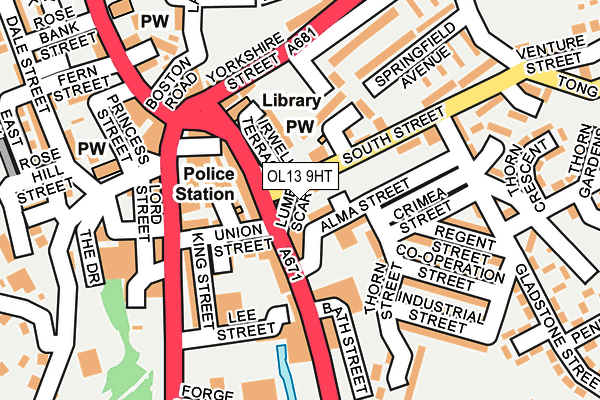 OL13 9HT map - OS OpenMap – Local (Ordnance Survey)