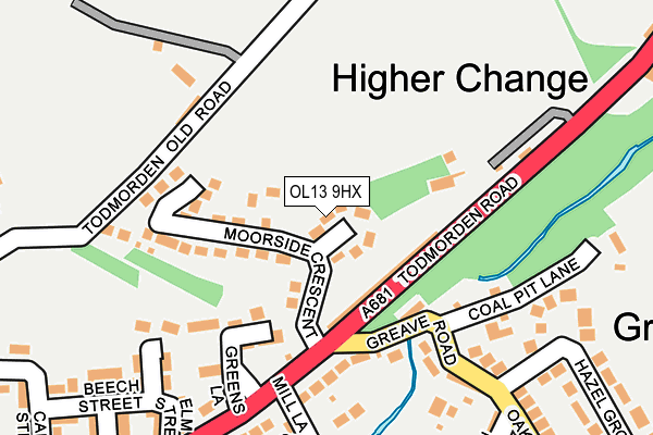 OL13 9HX map - OS OpenMap – Local (Ordnance Survey)