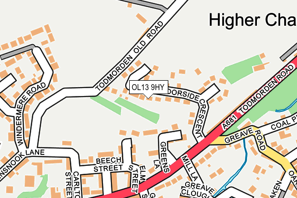 OL13 9HY map - OS OpenMap – Local (Ordnance Survey)