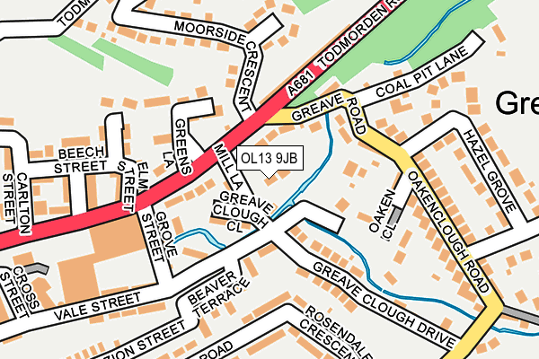 OL13 9JB map - OS OpenMap – Local (Ordnance Survey)