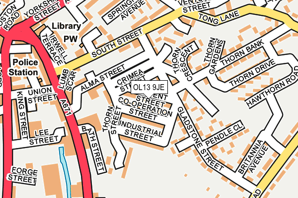 OL13 9JE map - OS OpenMap – Local (Ordnance Survey)