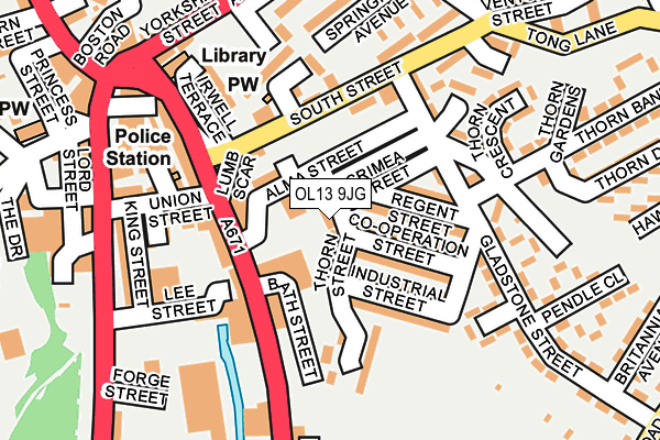 OL13 9JG map - OS OpenMap – Local (Ordnance Survey)