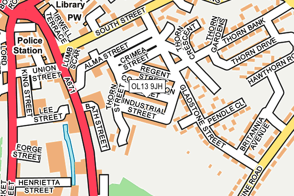 OL13 9JH map - OS OpenMap – Local (Ordnance Survey)