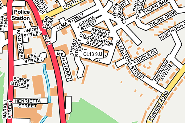 OL13 9JJ map - OS OpenMap – Local (Ordnance Survey)