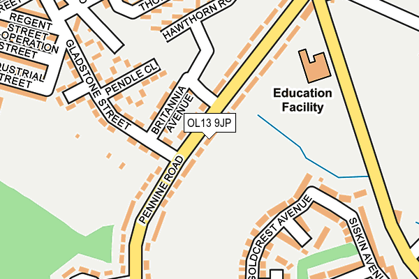 OL13 9JP map - OS OpenMap – Local (Ordnance Survey)