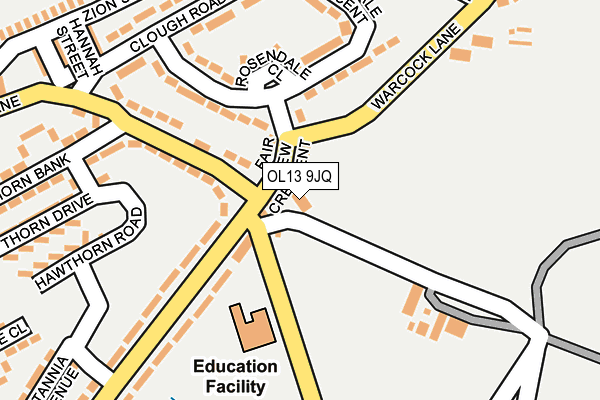 OL13 9JQ map - OS OpenMap – Local (Ordnance Survey)