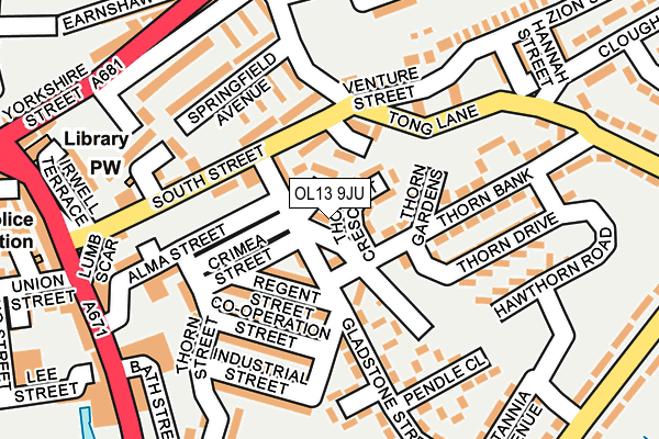 OL13 9JU map - OS OpenMap – Local (Ordnance Survey)