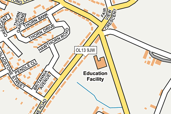 OL13 9JW map - OS OpenMap – Local (Ordnance Survey)