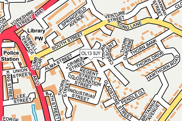 OL13 9JY map - OS OpenMap – Local (Ordnance Survey)