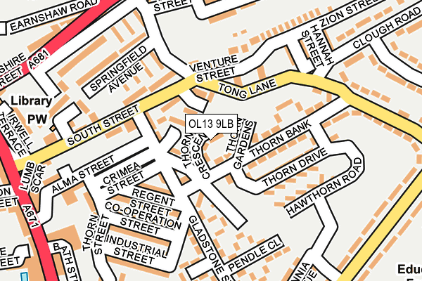 OL13 9LB map - OS OpenMap – Local (Ordnance Survey)