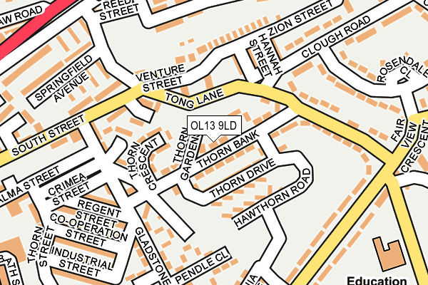 OL13 9LD map - OS OpenMap – Local (Ordnance Survey)