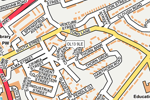 OL13 9LE map - OS OpenMap – Local (Ordnance Survey)