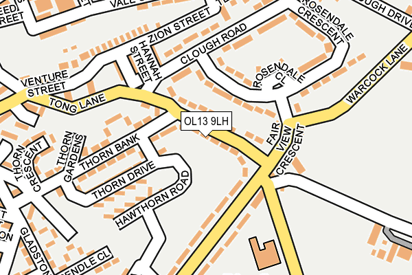 OL13 9LH map - OS OpenMap – Local (Ordnance Survey)