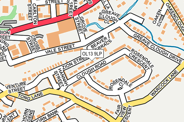 OL13 9LP map - OS OpenMap – Local (Ordnance Survey)