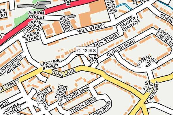 OL13 9LS map - OS OpenMap – Local (Ordnance Survey)