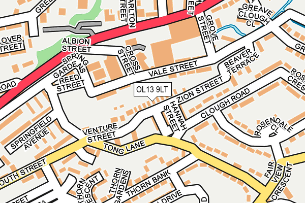 OL13 9LT map - OS OpenMap – Local (Ordnance Survey)