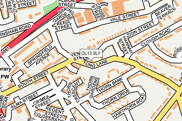 OL13 9LY map - OS OpenMap – Local (Ordnance Survey)