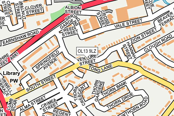 OL13 9LZ map - OS OpenMap – Local (Ordnance Survey)