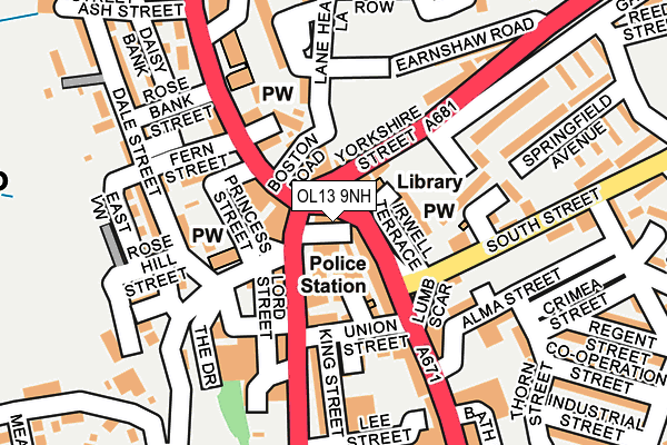 OL13 9NH map - OS OpenMap – Local (Ordnance Survey)