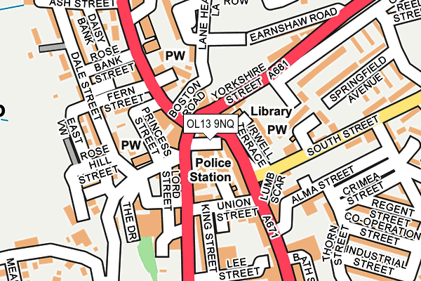 OL13 9NQ map - OS OpenMap – Local (Ordnance Survey)