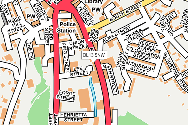 OL13 9NW map - OS OpenMap – Local (Ordnance Survey)
