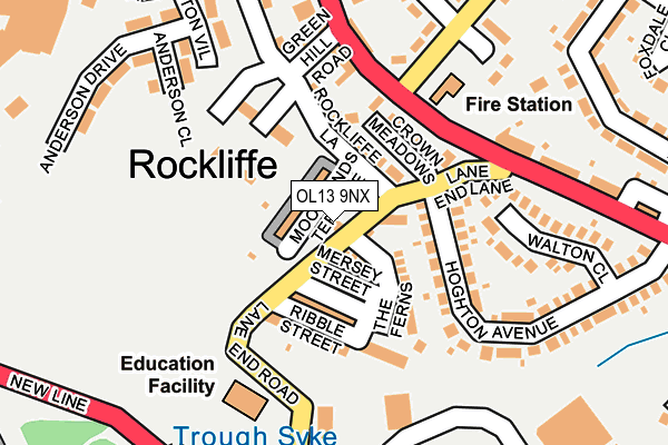 OL13 9NX map - OS OpenMap – Local (Ordnance Survey)