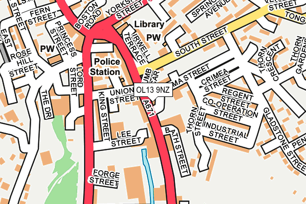 OL13 9NZ map - OS OpenMap – Local (Ordnance Survey)