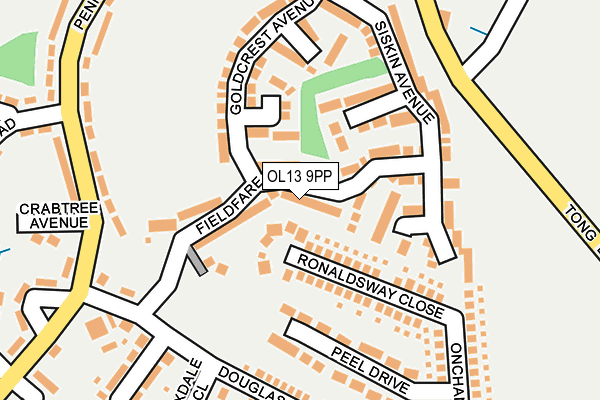 OL13 9PP map - OS OpenMap – Local (Ordnance Survey)