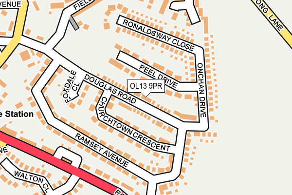 OL13 9PR map - OS OpenMap – Local (Ordnance Survey)