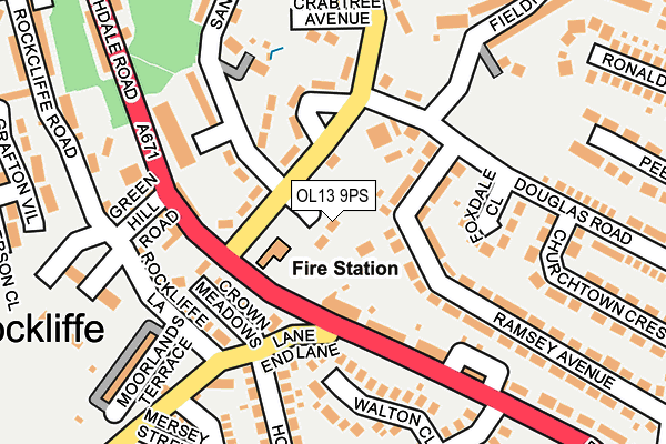 OL13 9PS map - OS OpenMap – Local (Ordnance Survey)