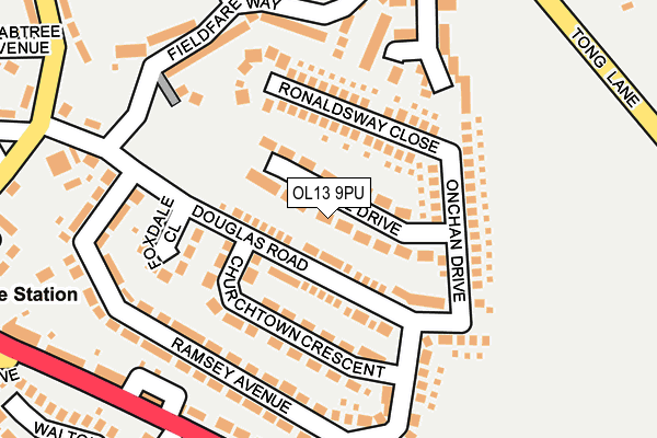 OL13 9PU map - OS OpenMap – Local (Ordnance Survey)