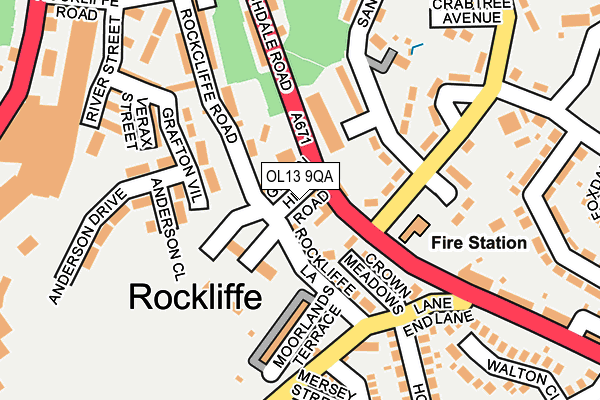 OL13 9QA map - OS OpenMap – Local (Ordnance Survey)