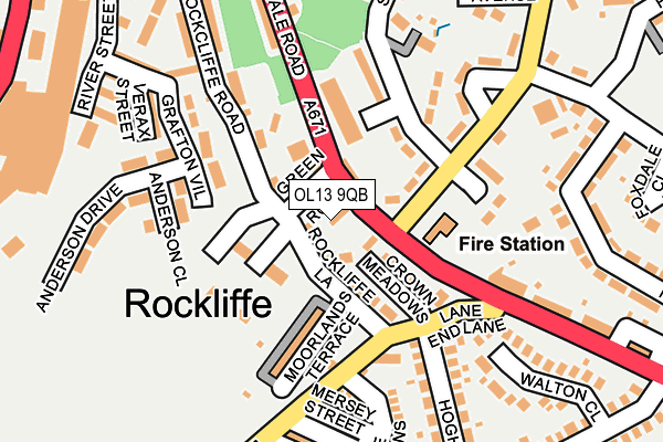 OL13 9QB map - OS OpenMap – Local (Ordnance Survey)