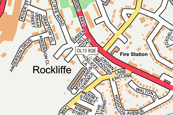 OL13 9QE map - OS OpenMap – Local (Ordnance Survey)